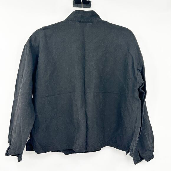 Eileen Fisher Womens Italian Linen Blend Boxy Long Sleeve Button Up Shirt Size S - Picture 6 of 6